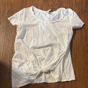 Allison Joy White Knotted Tee